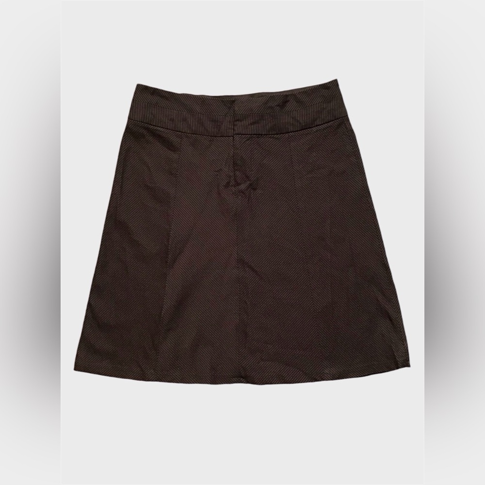 Tangents Brown & White Striped Skirt